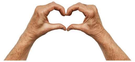 Obraz premium Hands forming a heart shape against a white background
