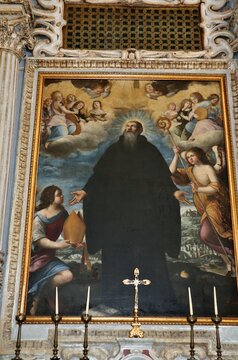 Salerno - San Benedetto e Angeli Musici di Angelo Solimena nella Chiesa di San Giorgio