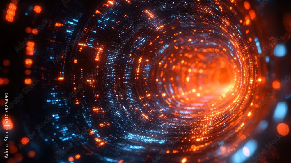 Poster technology cube cyberspace background 3d rendering