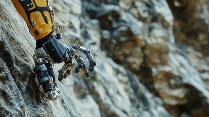 Robotic Hand Climbing Natural Rock Surface