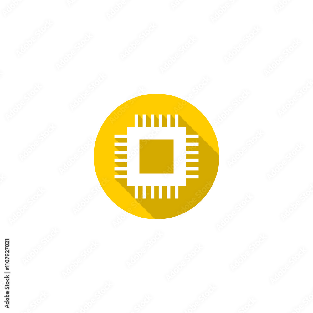 Poster cpu processor icon isolated on transparent background