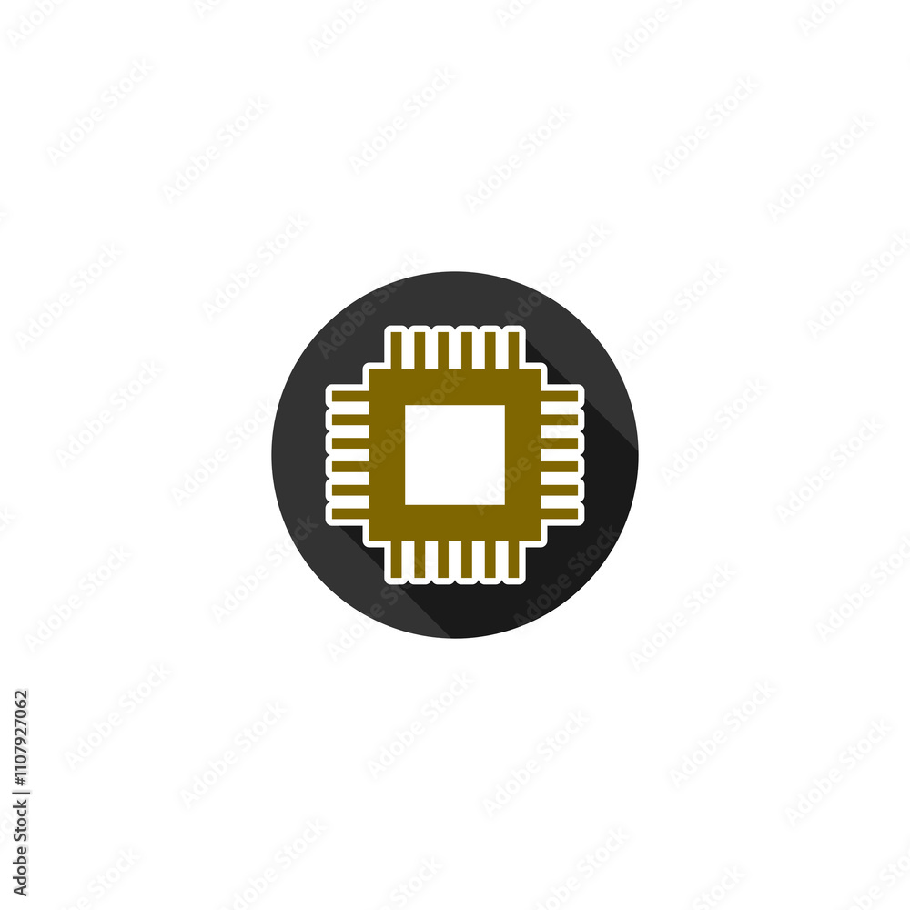 Poster cpu processor icon isolated on transparent background
