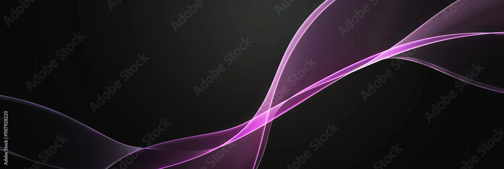 Leinwandbilder gentle purple waves ebb and flow against a dark backdrop, forming an abstract and tranquil visual ef