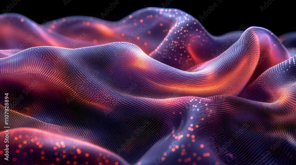 Poster vivid colors and flowing patterns form an abstract landscape that captures the essence of movement a