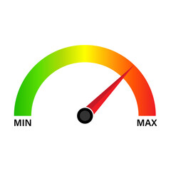 Gauge Meter Icon. Speedometer Icon. Tachometer or Odometer Display. Vector Illustration.