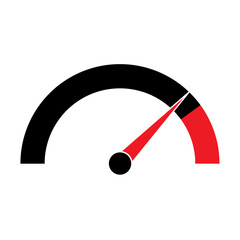 Gauge Meter Icon. Speedometer Icon. Tachometer or Odometer Display. Vector Illustration.