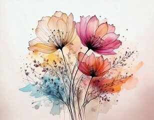illustrazione fiori colorati 