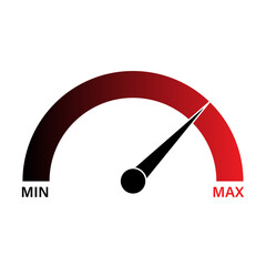 Gauge Meter Icon. Speedometer Icon. Tachometer or Odometer Display. Vector Illustration.