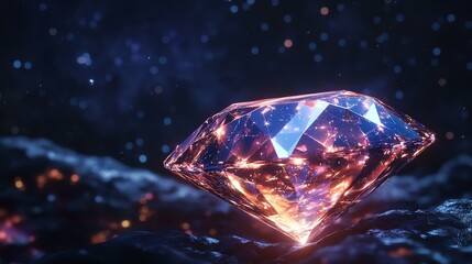 Obraz premium Abstract Image of a Diamond in the Form of a Starry Sky