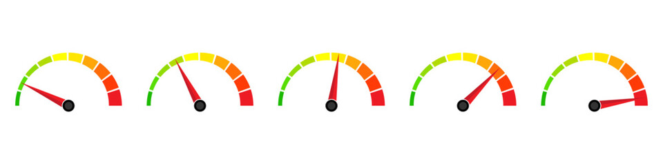 Gauge Meter Icon. Speedometer Icon. Tachometer or Odometer Display. Vector Illustration.