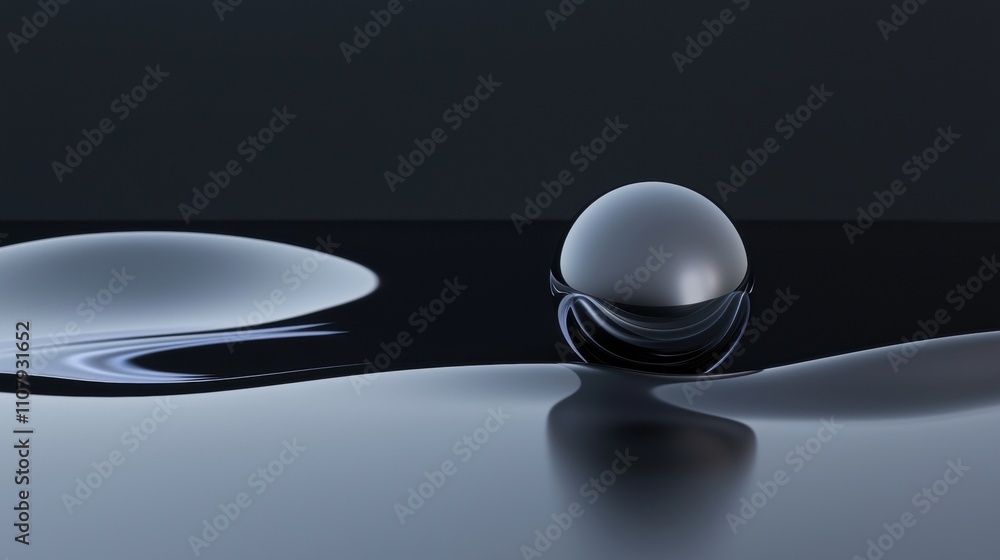 Poster digital art piece that appears to be a close-up of a single drop of water on a black surface. the dr