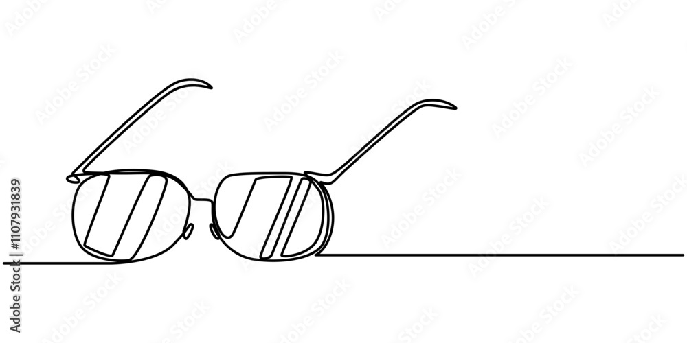 Aufkleber glasses icon line continuous drawing vector. one line glasses vector background. eyeglasses icon. co