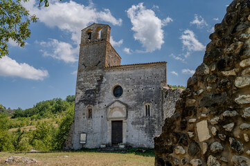 Isola del Gran Sasso. Teramo. The church of San Giovanni ad Insulam
