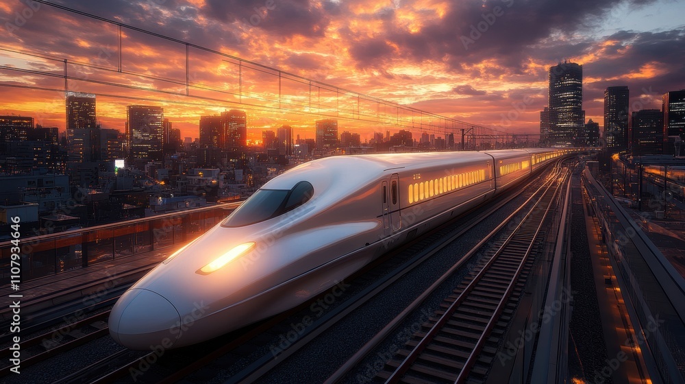 Poster white high speed railway bullet train 3d rendering