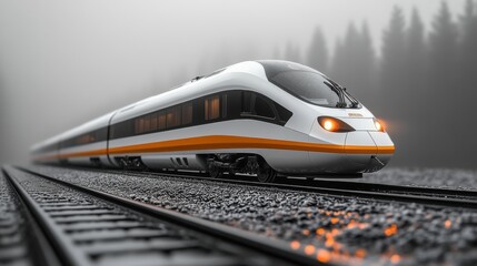 Fototapeta premium white high speed railway train 3d rendering