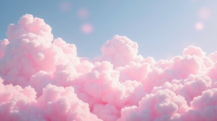 Fototapeta premium Cotton candy clouds in the sky - Sugary sweet pink Cotton candy dreams 