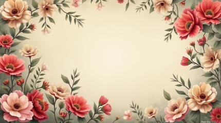  Fantasy Vintage Floral Wallpaper. A beautiful fantasy vintage wallpaper with a botanical flower pattern. 