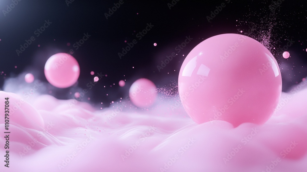 Poster abstract digital art piece with a black background. in the center of the image, there is a large pin