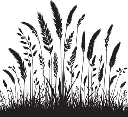 grass silhouette vector illustration white background