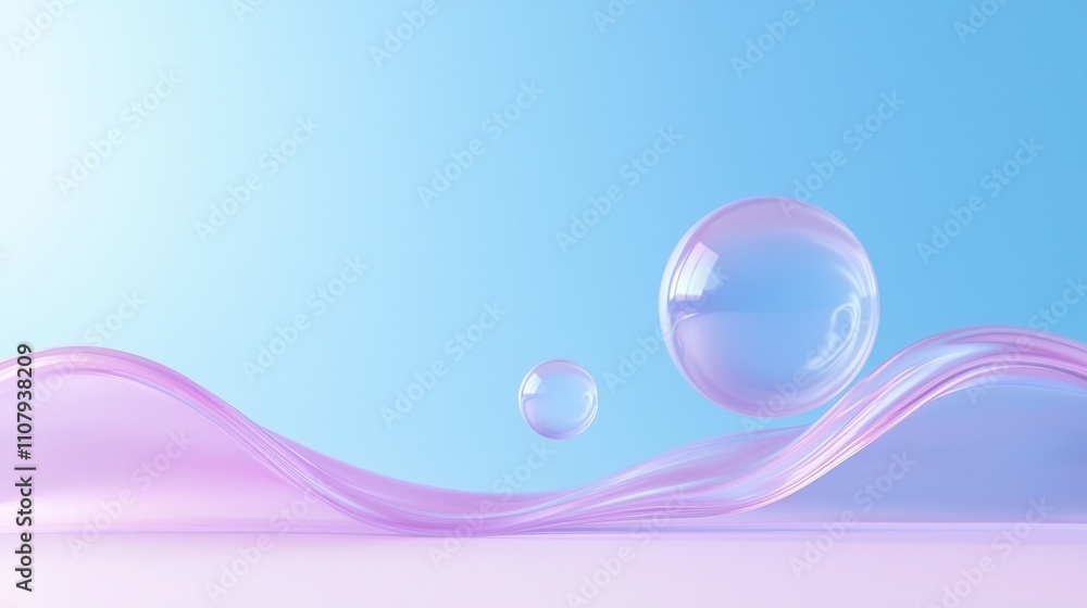 Poster abstract digital illustration with a light blue background. on the right side of the image, there is