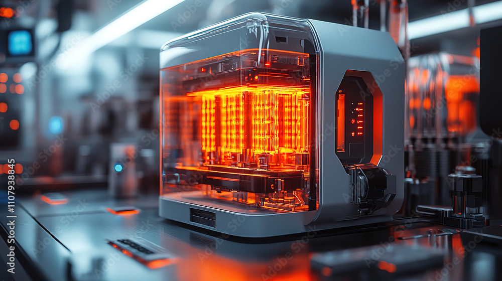 Aufkleber advanced machinery with glowing components showcases modern technology and innovation in a laborator