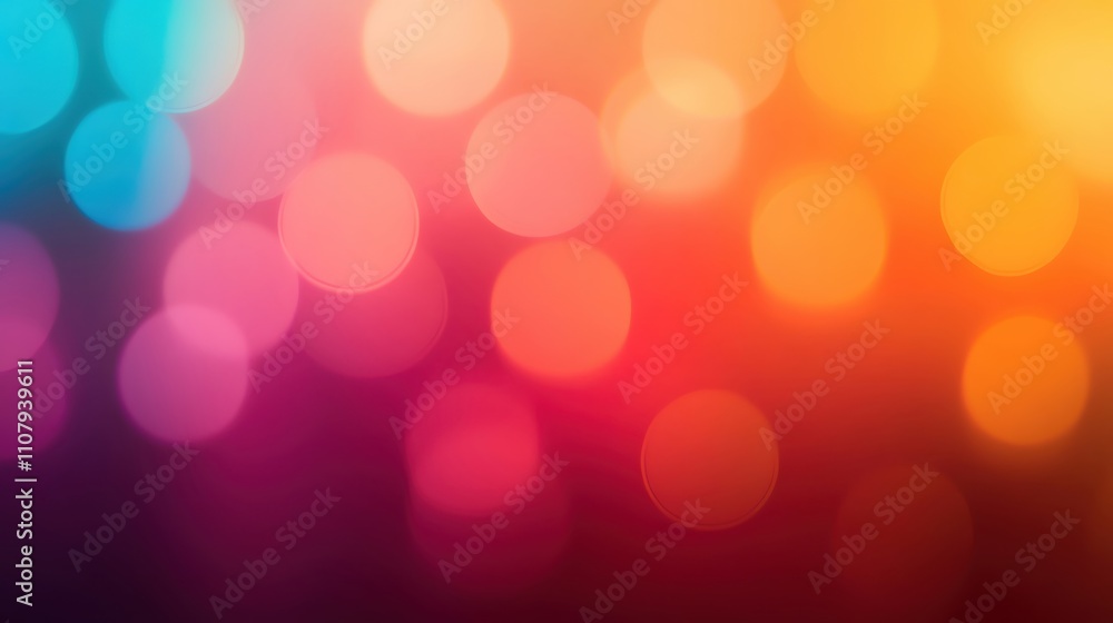 Poster a vibrant abstract background with colorful bokeh circles and soft glowing light.