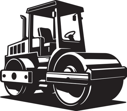 black and white road roller machine clip art preview
