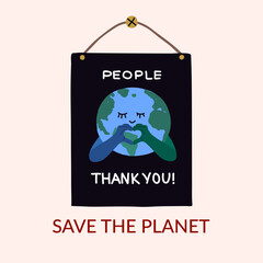 Earth planet save poster secondhand vector artwork