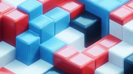 Obraz premium Vibrant Abstract Block Pattern Design