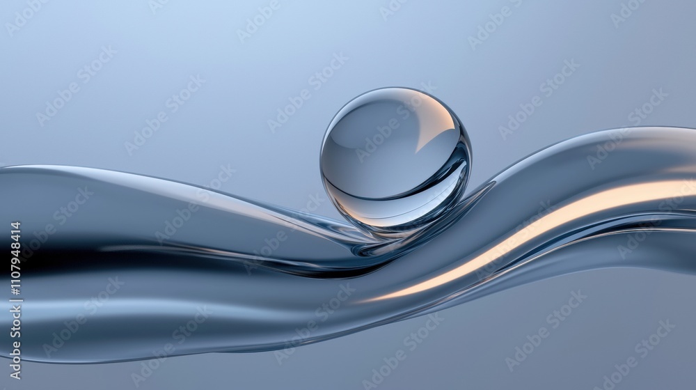 Poster close-up of a single drop of water on a blue background. the drop is in the center of the image, wit