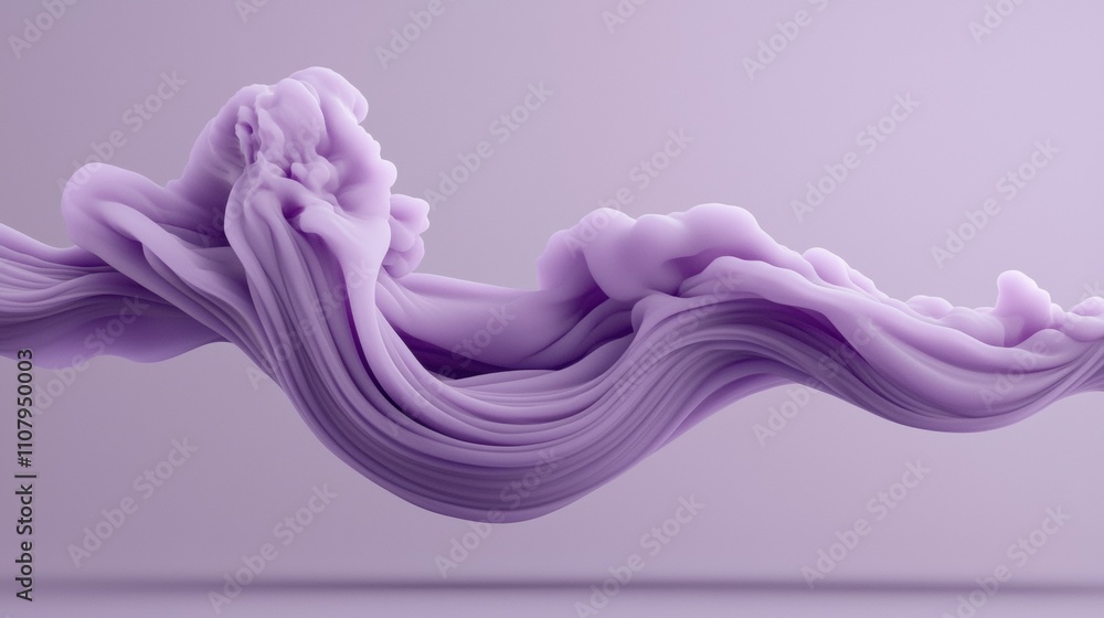 Poster abstract digital art piece that appears to be made up of a series of wavy lines and curves. the line