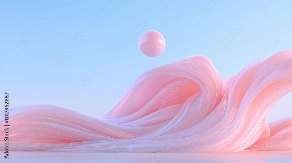 Aufkleber abstract digital art piece with a light blue background. in the center of the image, there is a larg