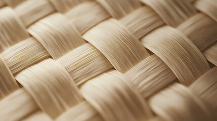 Woven simplicity: a close-up of beige woven fabric, highlighting its intricate texture and neutral tone. Woven. Illustration