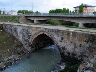 Naklejka premium Hatun Bridge, located in Malazgirt, Mus, Turkey, was built during the Seljuk period.