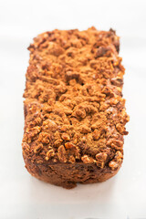 Gingerbread apple cake with walnuts and brown sugar 