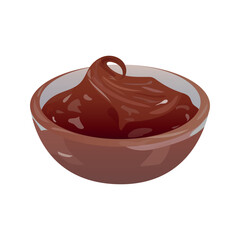 A cup of chocolate pudding. chocolate pudding in bowl