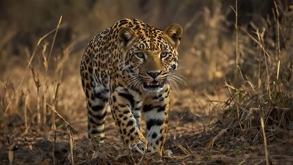 Fototapeta premium leopard Walking photography