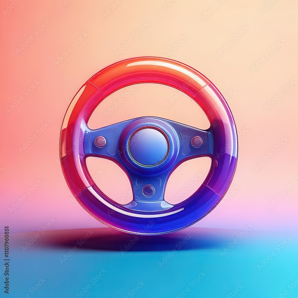 Aufkleber vibrant and modern steering wheel design with gradient colors and soft shadows suitable for automoti