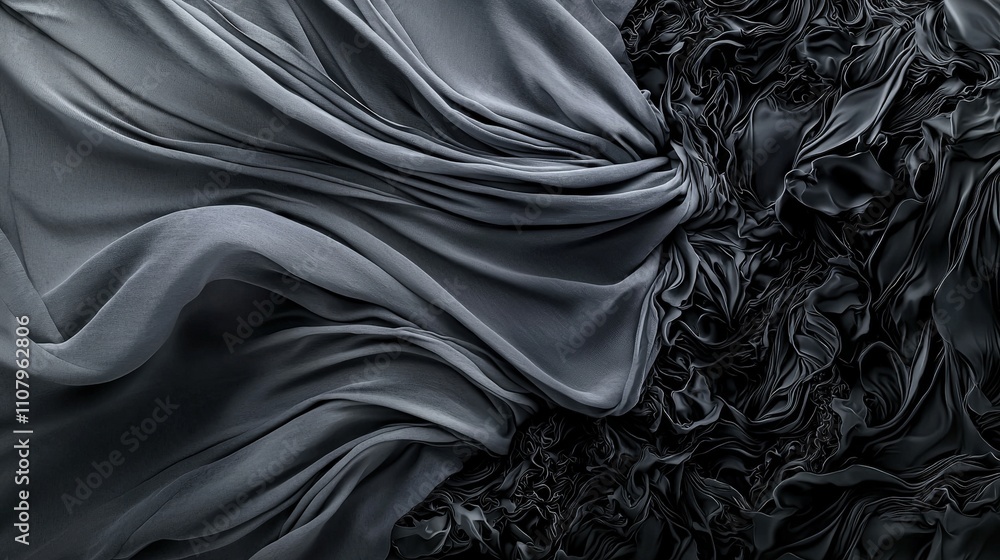 Aufkleber dynamic black and white textures abstract fabric art contemporary design studio space close-up visua