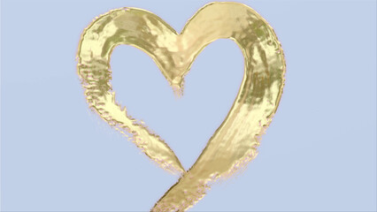 Naklejka premium Glittered heart of gold