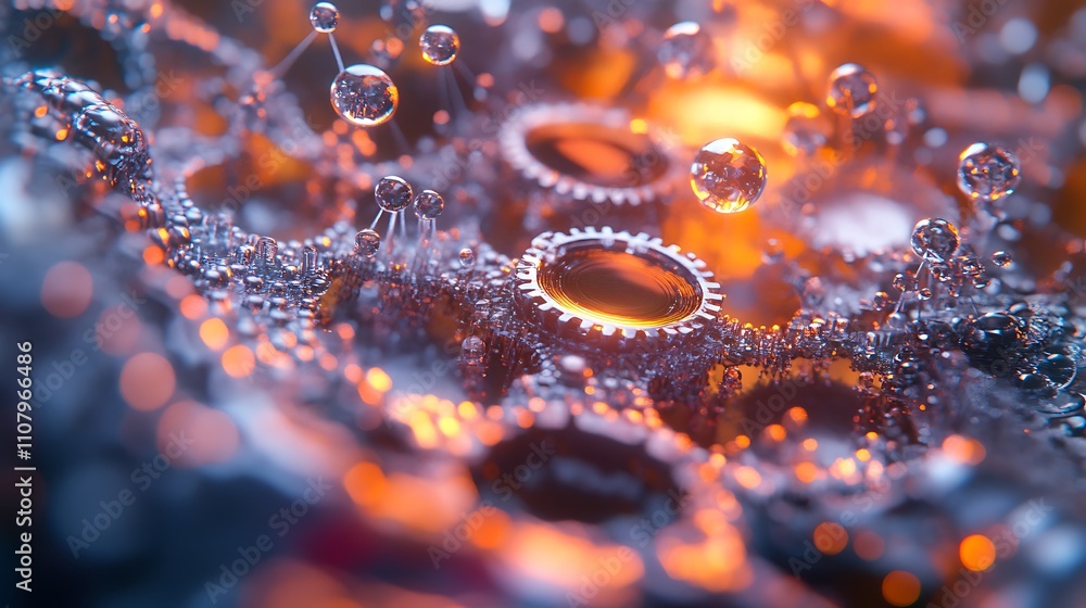 Poster exploration of tiny gears illustrating advancements in nanotechnology and their intricate designs an