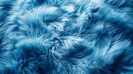 Obraz premium A close-up view of soft, fluffy blue fabric with a wavy texture.
