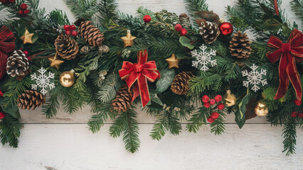 Festive christmas border decoration home holiday decor natural environment close-up view seasonal celebration