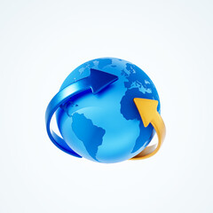 Global Trade with Blue and Yellow Arrows