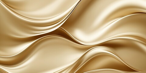 Fototapeta premium Elegant golden silk waves form luxurious background perfect for wedding formal event. Retro sepia tone adds to vintage charm. Generative AI created smooth, flowing image for photo stock use.