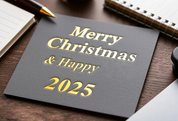 Elegant Holiday Greeting: Merry Christmas & Happy 2025
