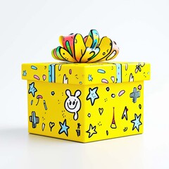 Festive gift box packaging minimalist bright design with personalized touch