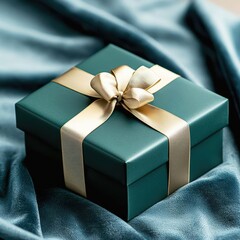 Close-up view of a personalized festive gift box in elegant minimalist style