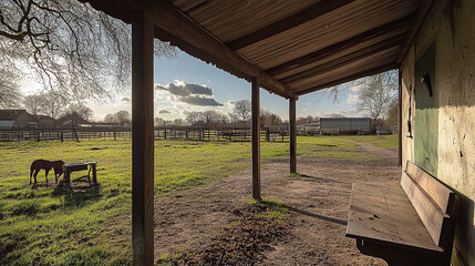 A cowboy hat resting in a Western-style town at a horse parking area, capturing the rustic charm and authentic atmosphere of the Wild West.