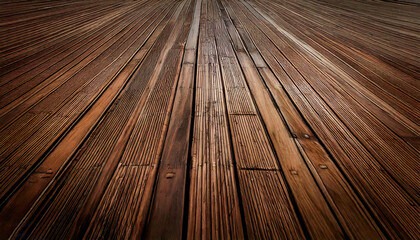 Pavimento de listones de madera antigua. Perspectiva © Bittbrew